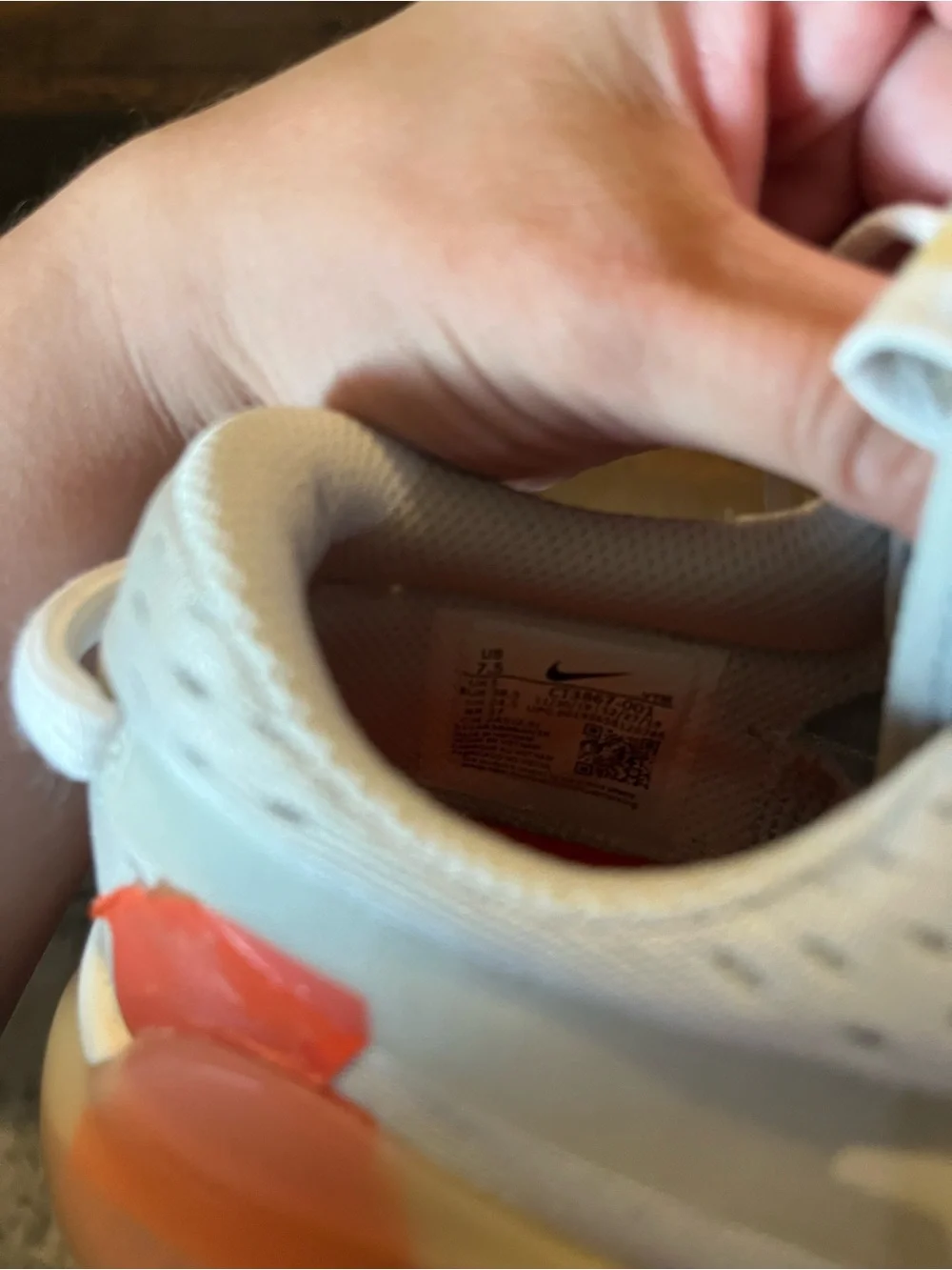 Nike Women's White Sneakers with Beige Accents